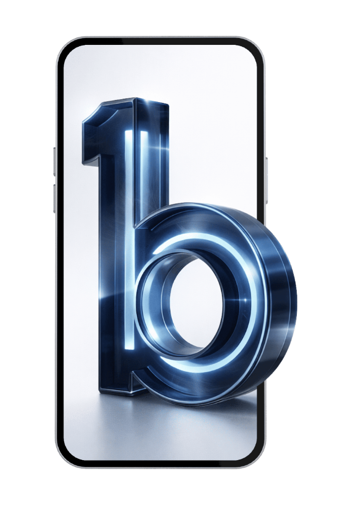 Smartphone displaying business growth metrics