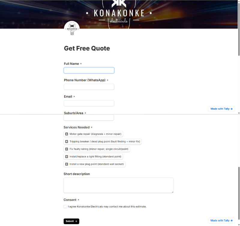 Konakonke lead magnet form